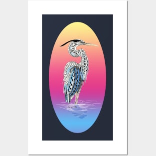 Great Blue Heron Totem Animal Posters and Art